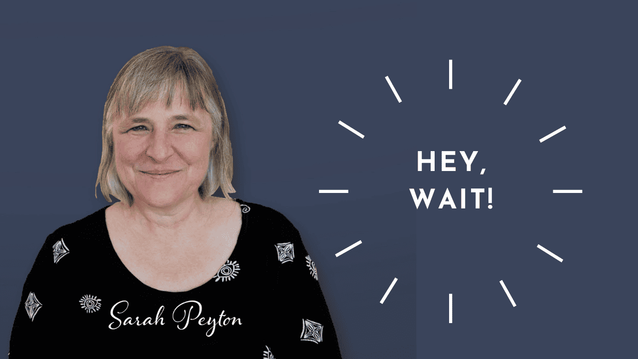 sarah peyton on blue background