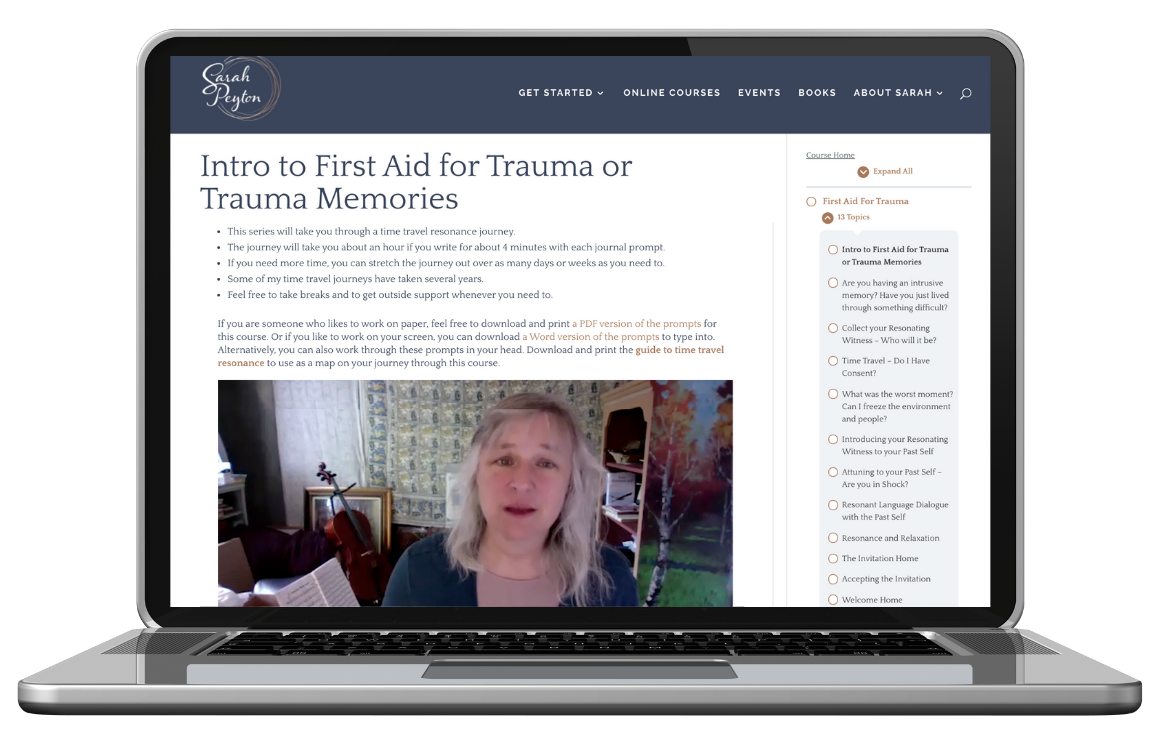 computer with screenshot of First Aid for Trauma course