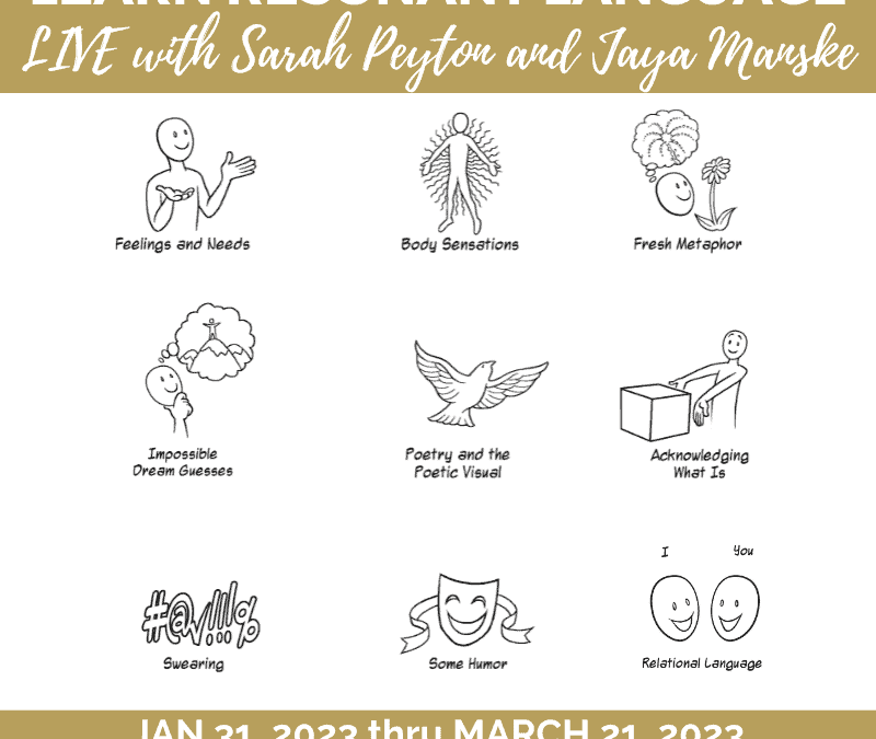 Resonant Language LIVE with Sarah Peyton and Jaya Manske – January 31-March 21, 2023